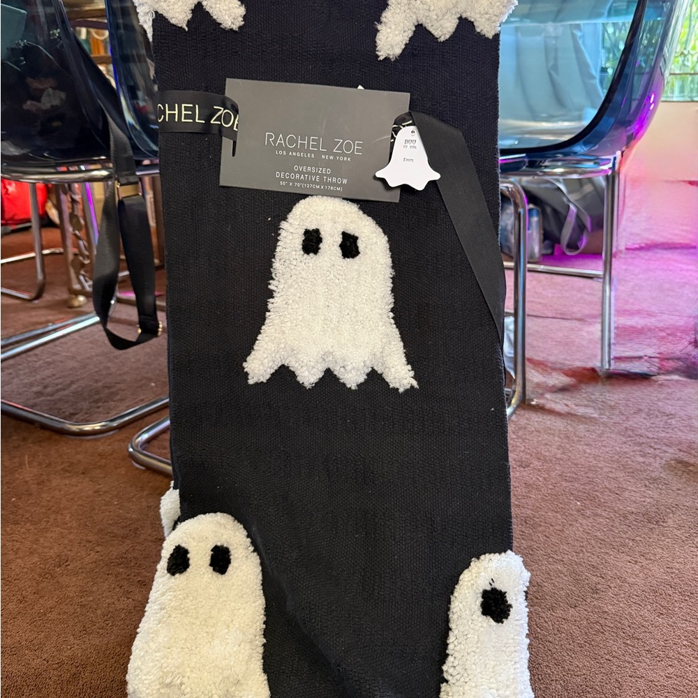 Rachel Zoe Black and White Ghost Throw Blanket